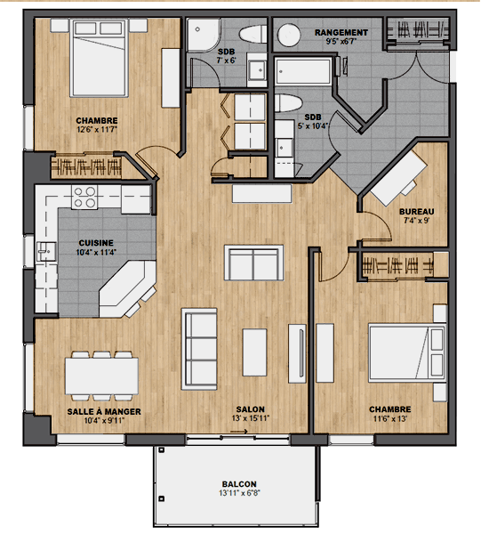 Plan appartement 108-208-308-408-508
